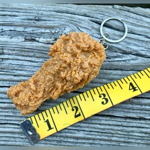 2/$10 Funny Whimsical Novelty Chicken Leg Wing Size Fried Chicken Keychain